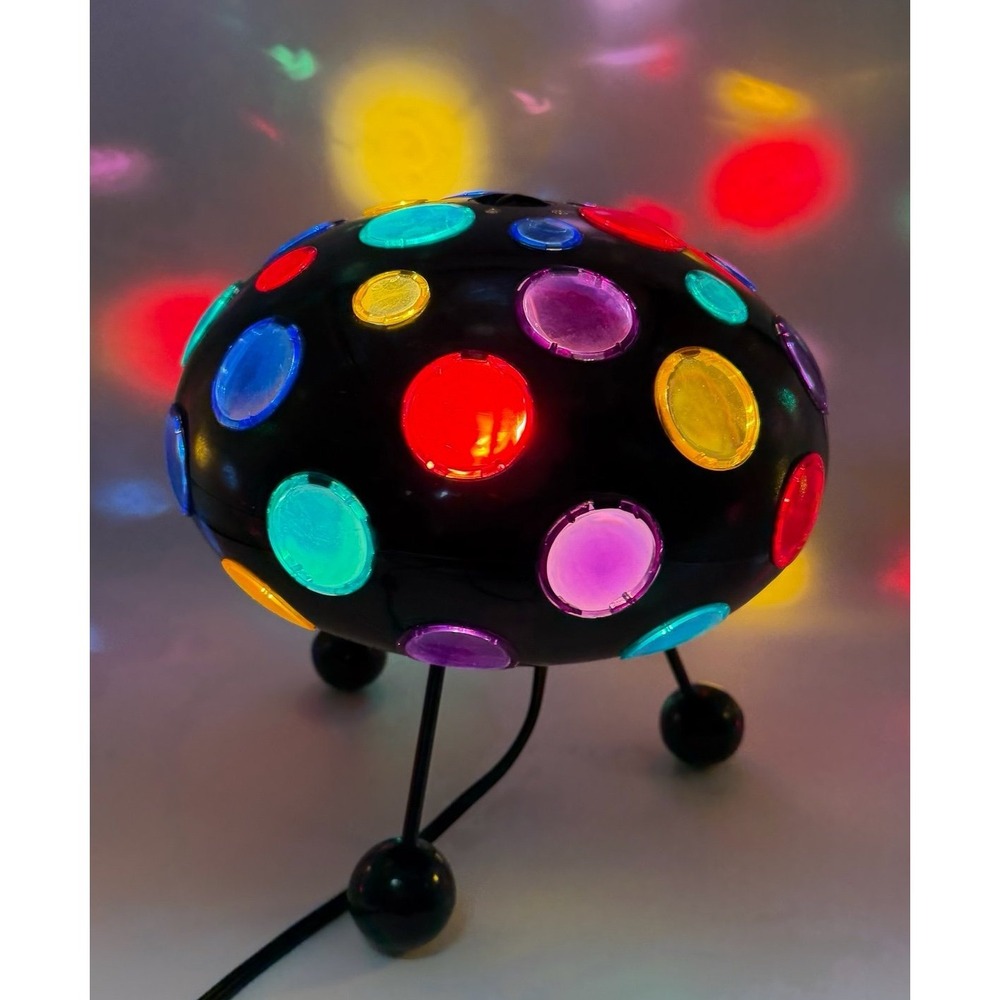 Vintage Rotating Multi-Color Strobe Light RABBIT TANAKA Disco Lamp Mushroom 12"